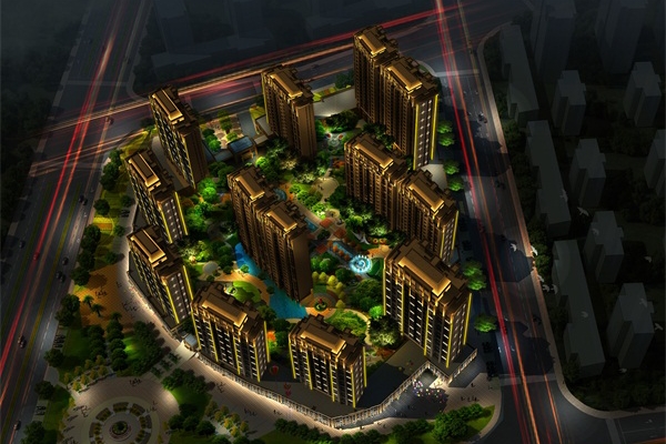 濮陽(yáng)市華昌售樓部樓體亮化工程施工后效果