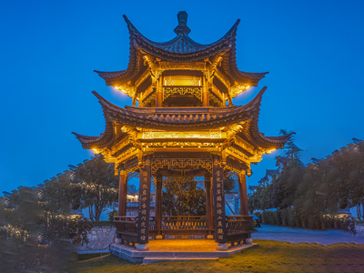 涼亭燈光設計-象征城市文明發(fā)展