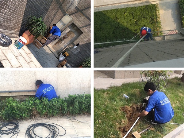 安陽市滑縣大字廂戲樓古建筑亮化施工現場